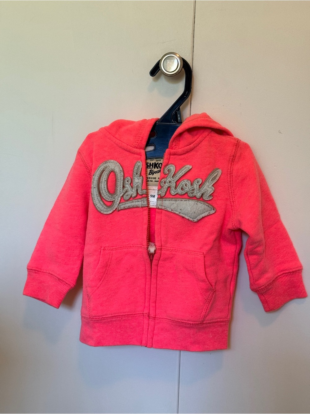 OshKosh B'gosh Coral Pink Hooded Zip Sweatshirt for Kids
